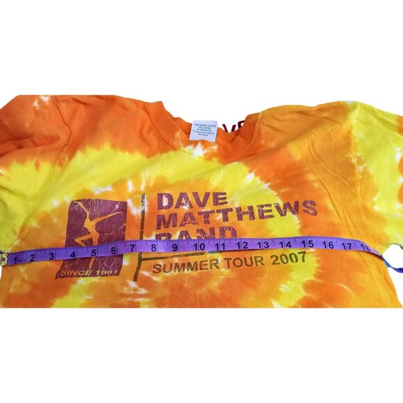 VTG Y2K Dave Matthews Band '07 Official Tour Tee Tie Dye Authentic Pigment SZ S - Picture 7 of 9